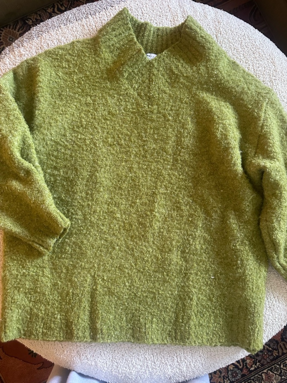 ASOS Olive Green Textured Bouclé Sweater